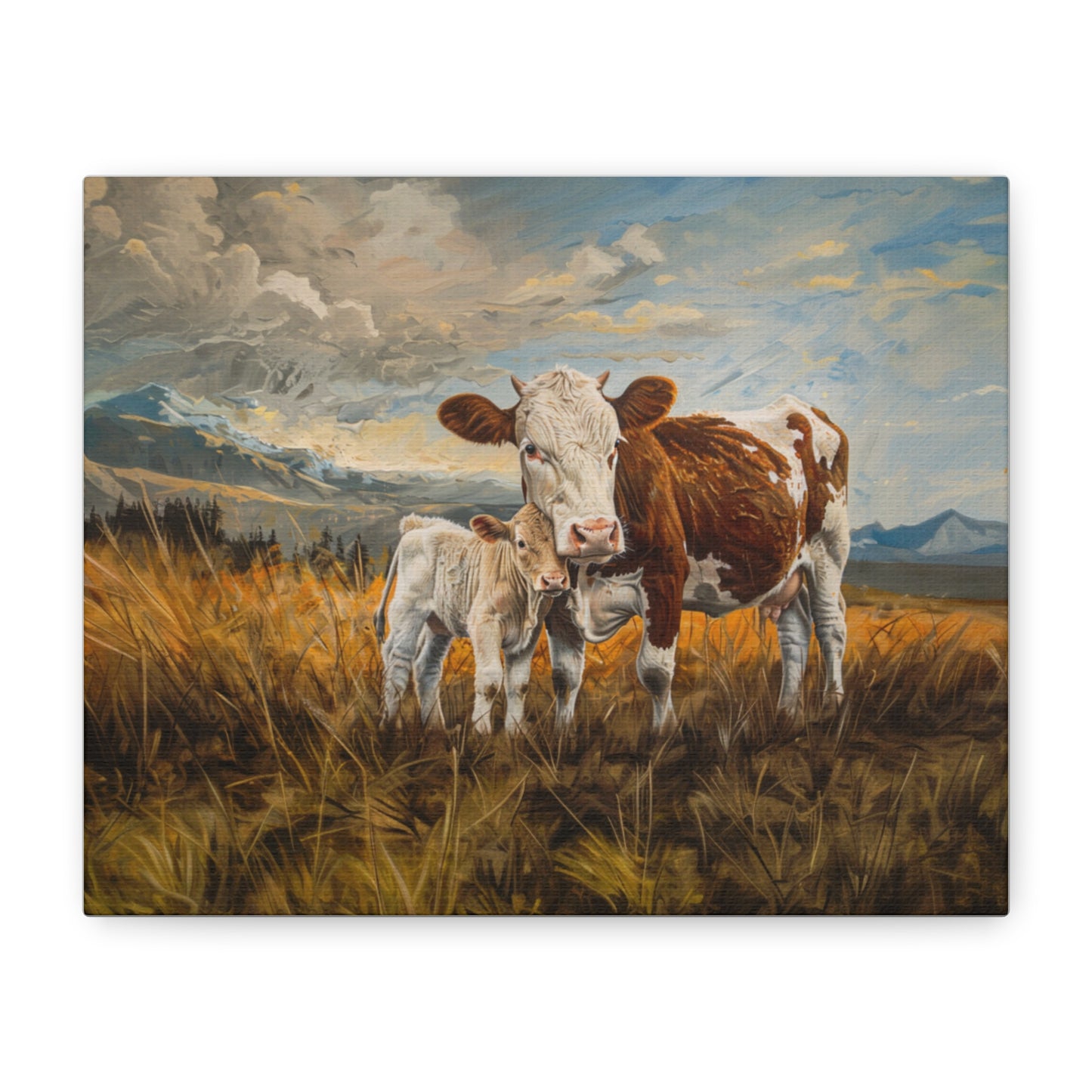 Holstein "Rosie and Pearl" Friesian Cow Canvas 1.25"