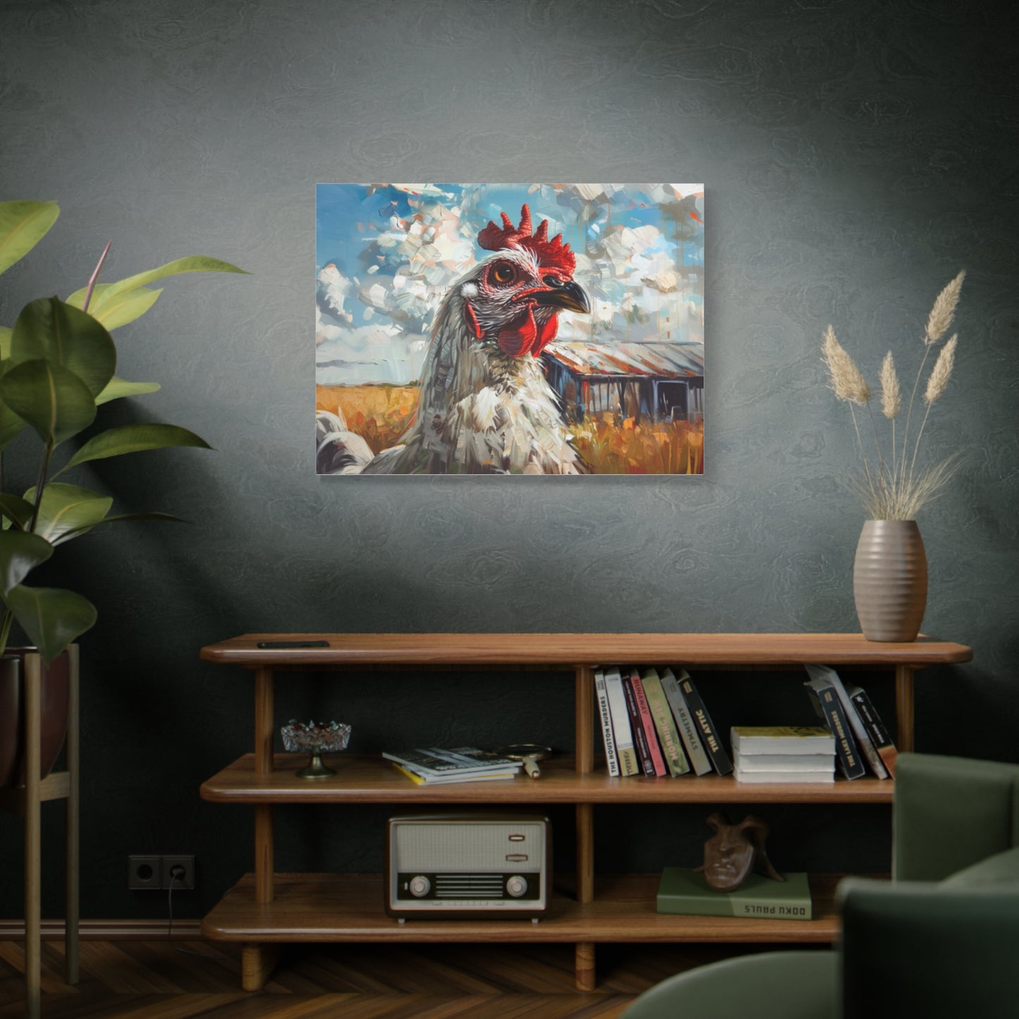 Leghorn "Cloud" Chicken Canvas 1.25"