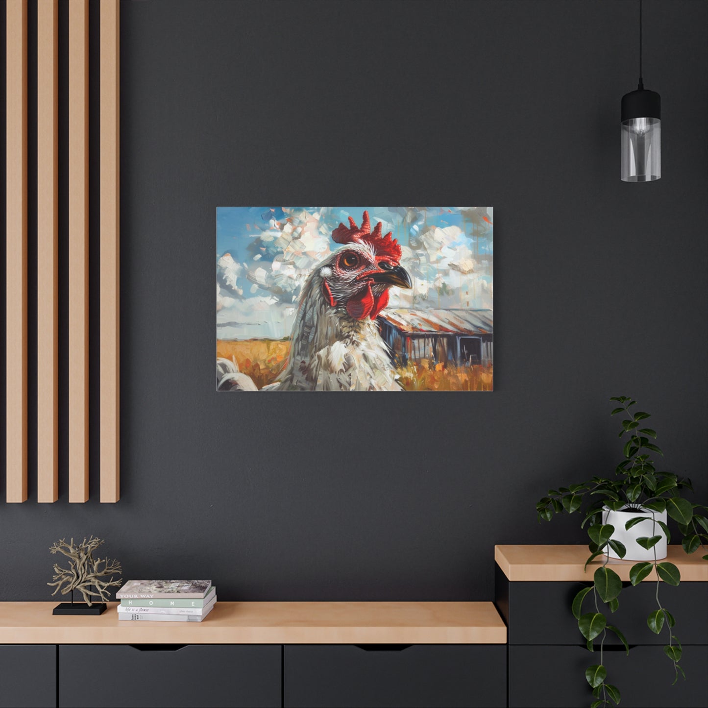 Leghorn "Cloud" Chicken Canvas 1.25"