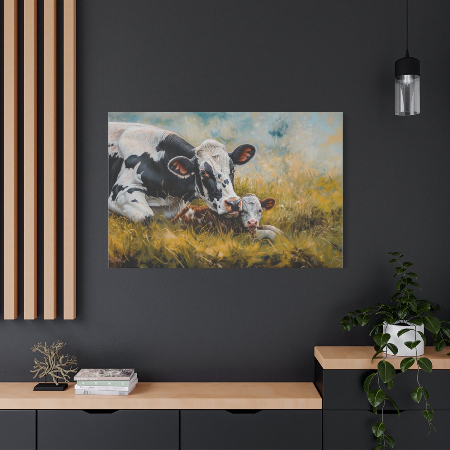 Holstein "Bella and Hazel" Friesian Cow Canvas 1.25"