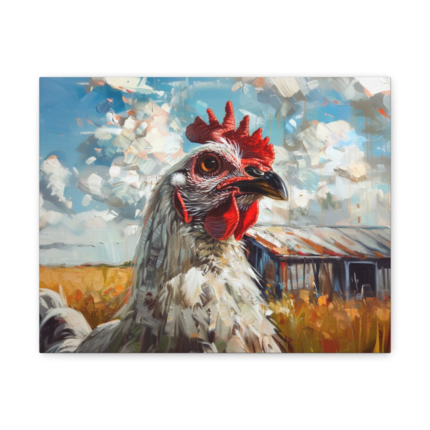 Leghorn "Cloud" Chicken Canvas 1.25"