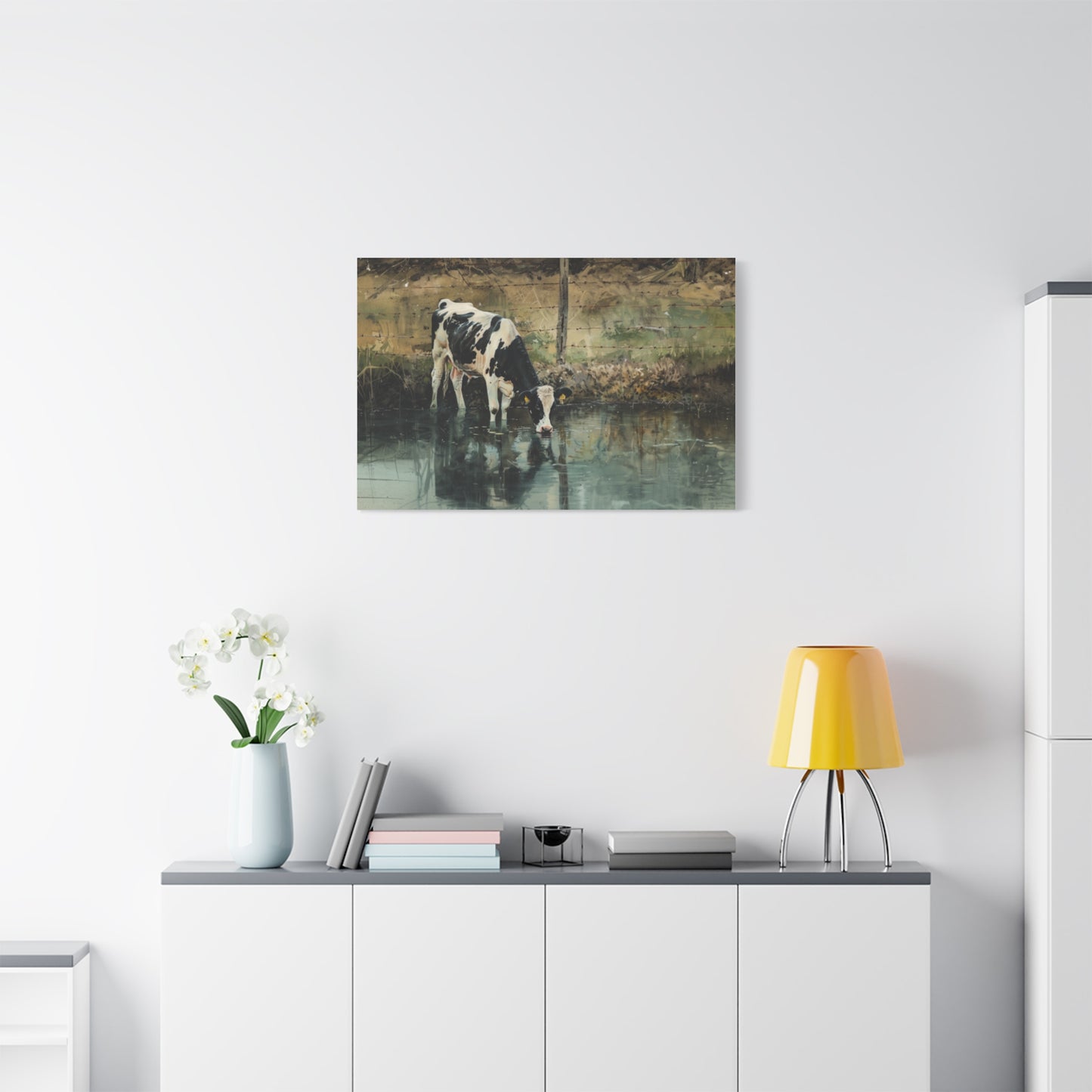 Holstein "River" Friesian Cow Canvas 1.25"