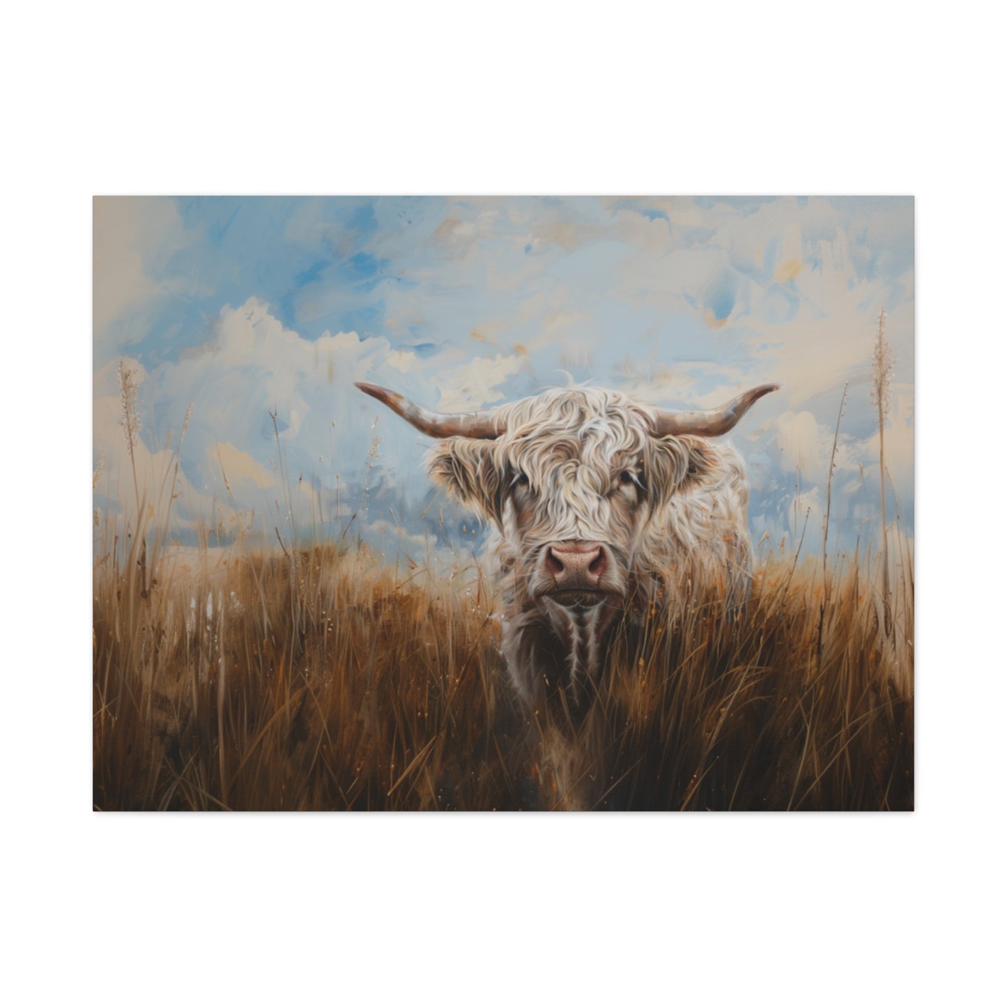 Highland "White Highlander" Cow Canvas 1.25"