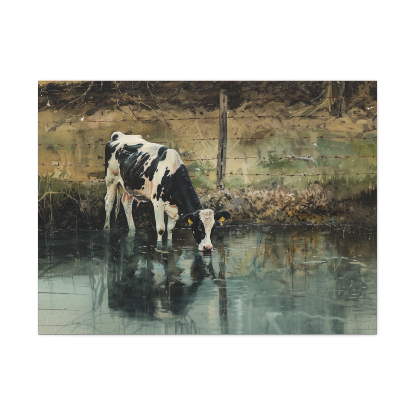 Holstein "River" Friesian Cow Canvas 1.25"