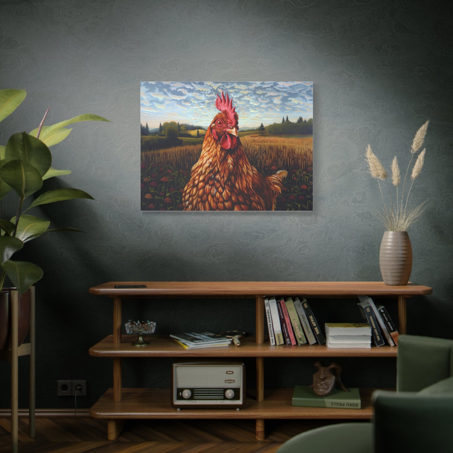 Rhode Island Red "Sunny" Chicken Canvas 1.25"