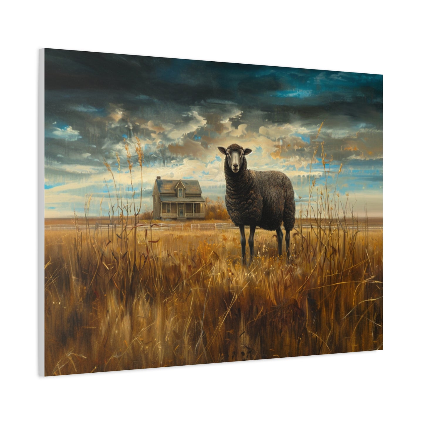 Black Welsh "Sooty" Sheep Canvas 1.25"