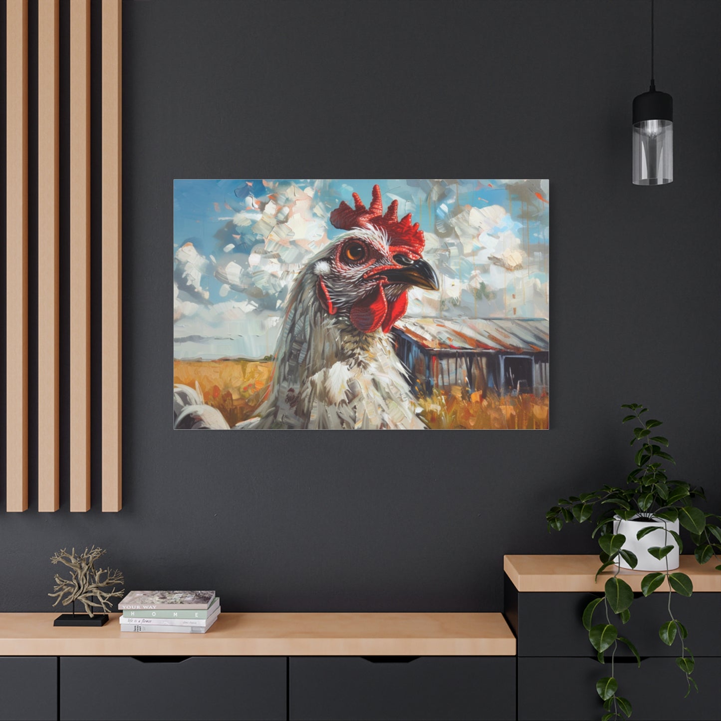 Leghorn "Cloud" Chicken Canvas 1.25"