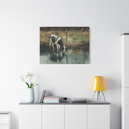 Holstein "River" Friesian Cow Canvas 1.25"