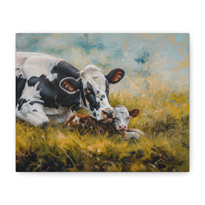 Holstein "Bella and Hazel" Friesian Cow Canvas 1.25"