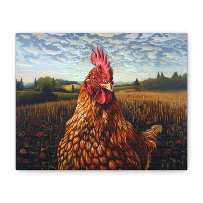 Rhode Island Red "Sunny" Chicken Canvas 1.25"