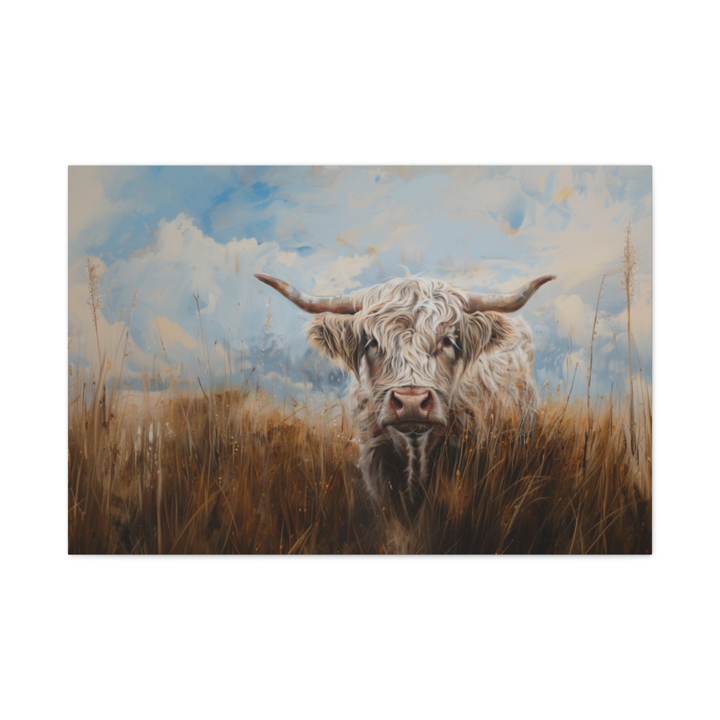 Highland "White Highlander" Cow Canvas 1.25"