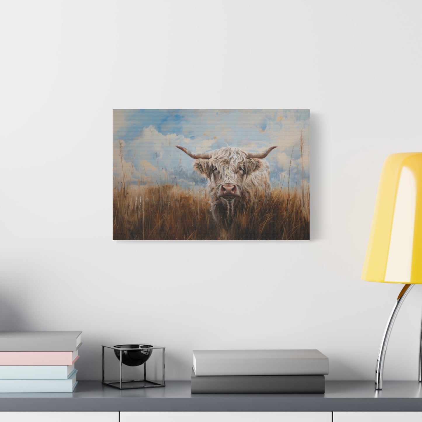 Highland "White Highlander" Cow Canvas 1.25"