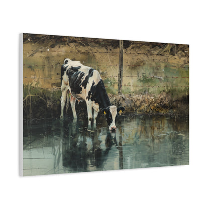 Holstein "River" Friesian Cow Canvas 1.25"