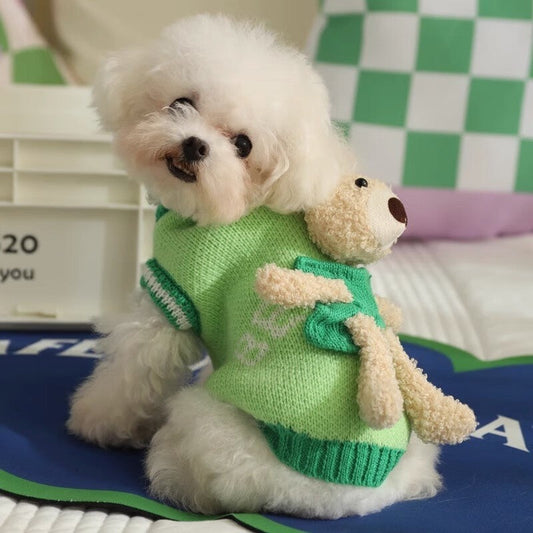 Autumn Bichon Frise Puppy Sweater Warm Dog Clothes