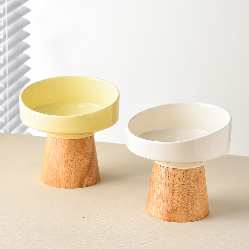 Ceramic Elevated Pet Food Water Bowl for Cats Dogs