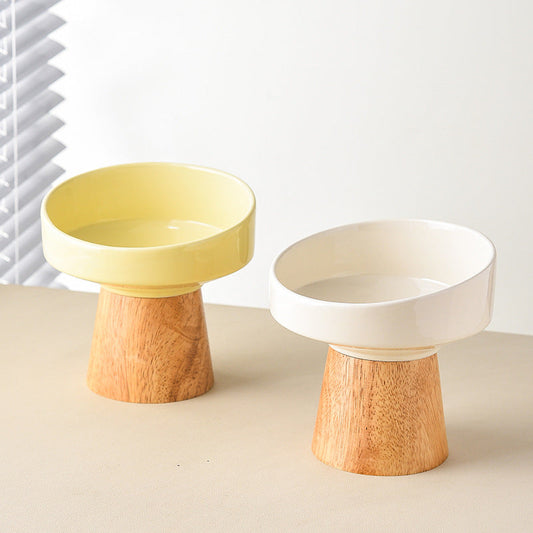 Ceramic Elevated Pet Food Water Bowl for Cats Dogs