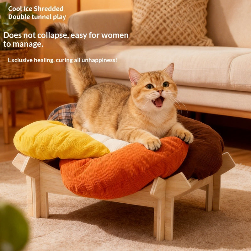 Cooling Cat Dog Bed Detachable Ice Bean Pad