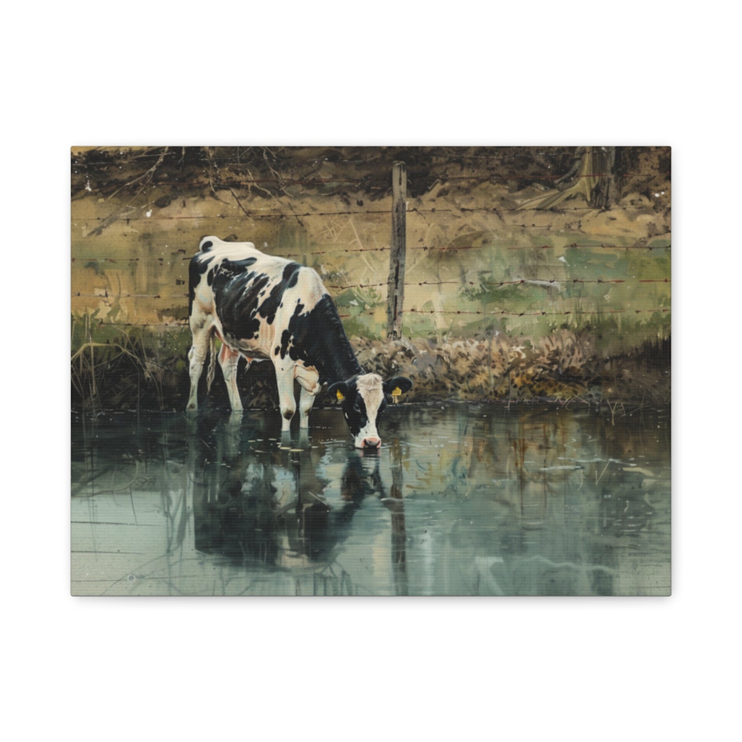 Holstein "River" Friesian Cow Canvas 1.25"