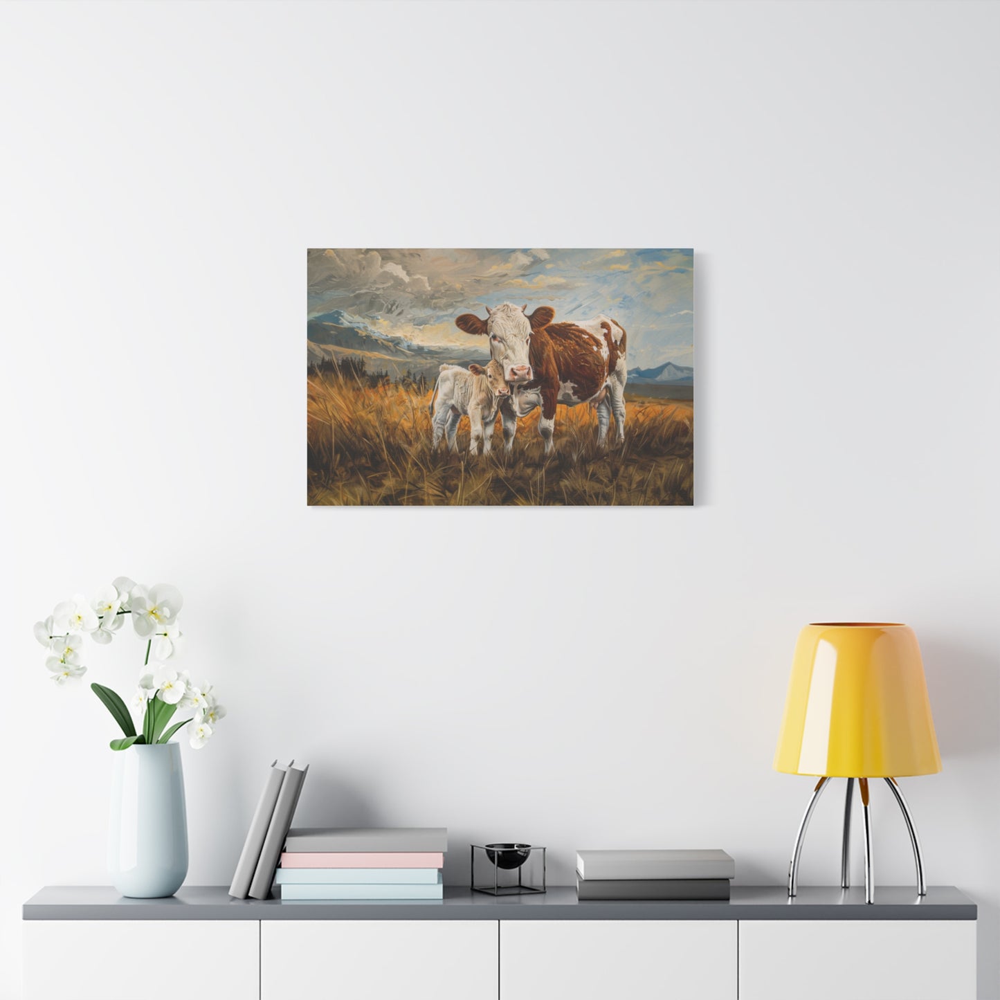 Holstein "Rosie and Pearl" Friesian Cow Canvas 1.25"