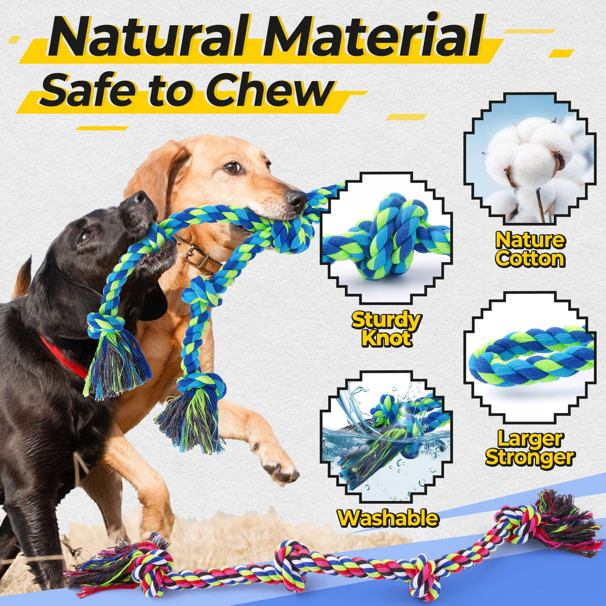 Tough Dog Rope Toy Tug Of War Chewers