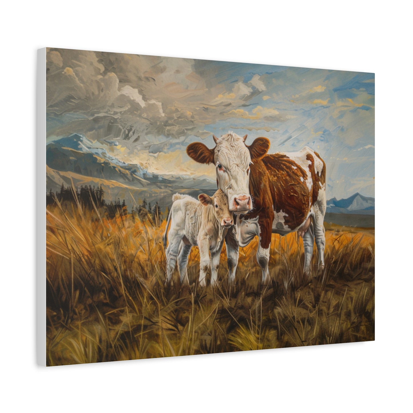 Holstein "Rosie and Pearl" Friesian Cow Canvas 1.25"