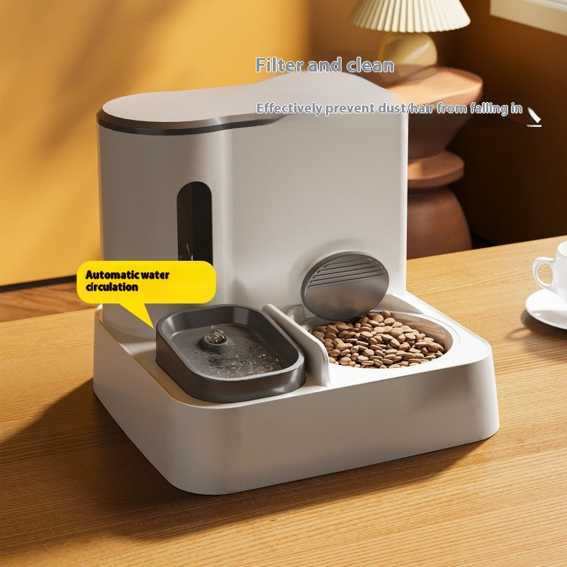 Automatic Cat Feeder Water Dispenser Integrated Double Bowl