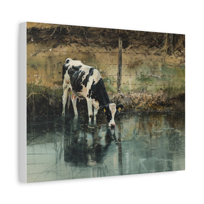 Holstein "River" Friesian Cow Canvas 1.25"