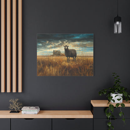 Black Welsh "Sooty" Sheep Canvas 1.25"