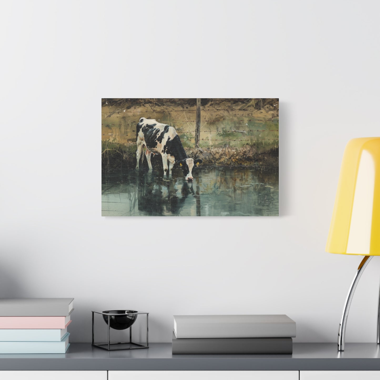 Holstein "River" Friesian Cow Canvas 1.25"