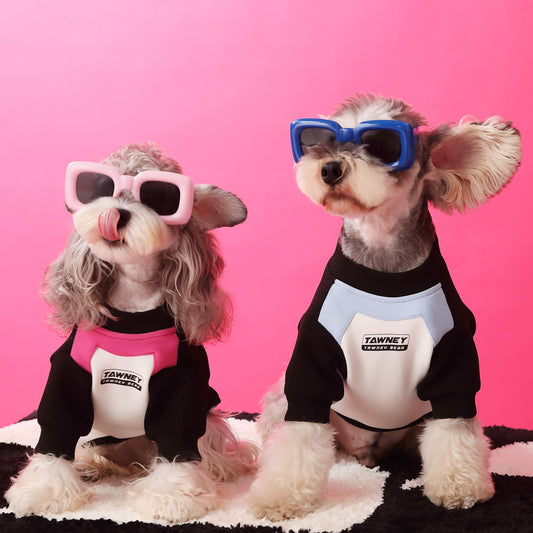 Dog Stitching Zipper Pullover Sweater Warm Comfortable Petwear