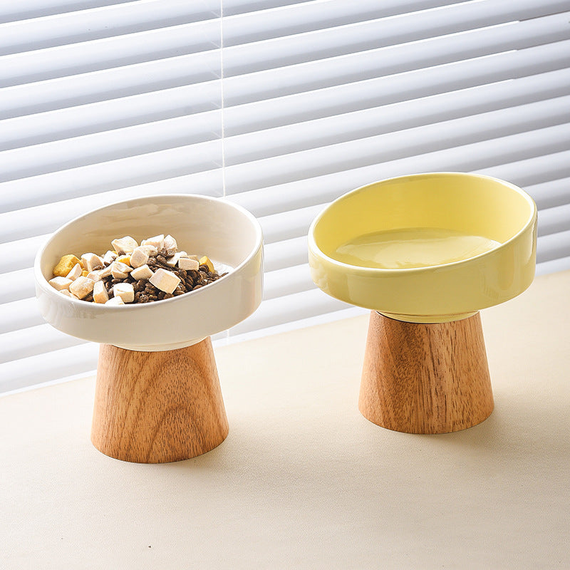 Ceramic Elevated Pet Food Water Bowl for Cats Dogs