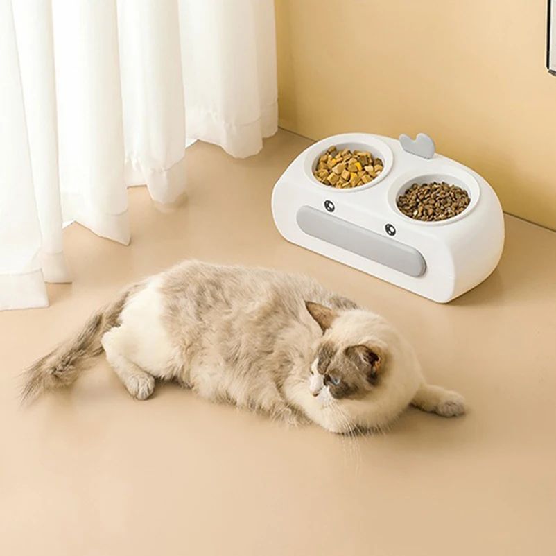 Duck Design Double Bowl Pet Food Water Feeder