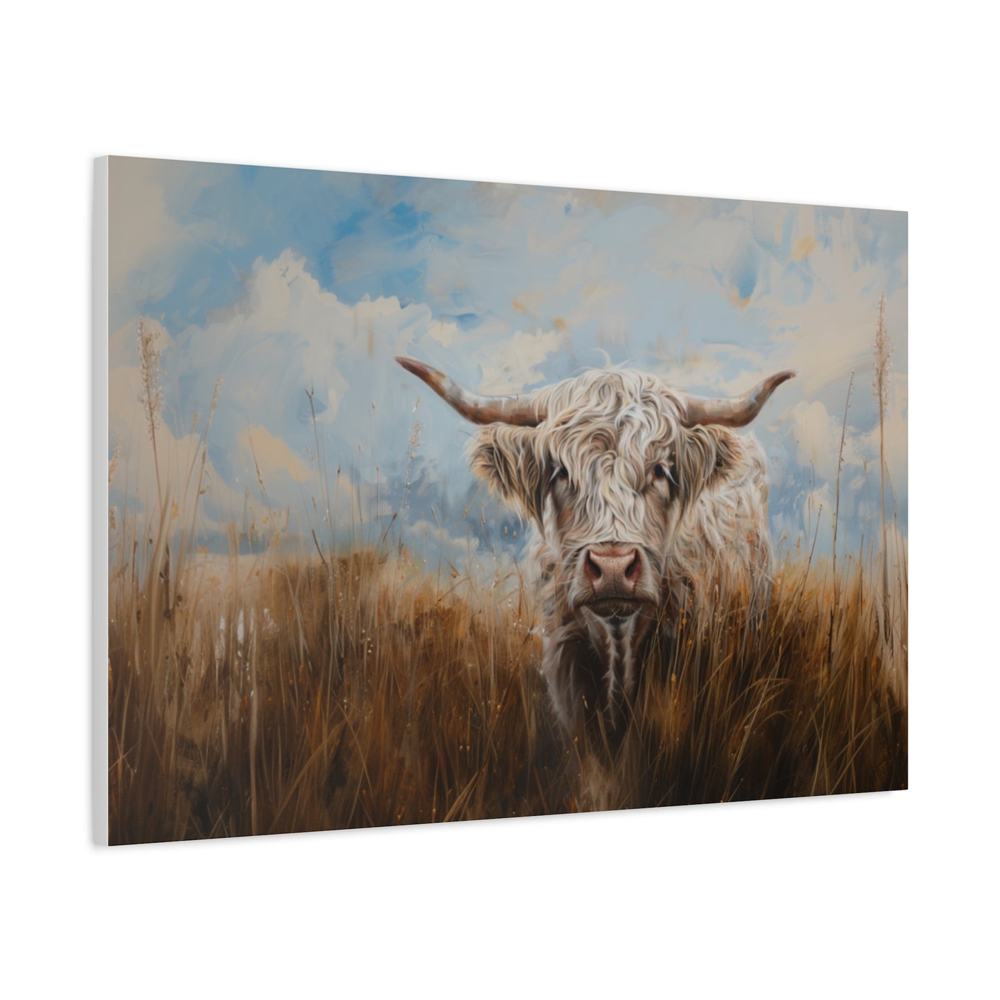 Highland "White Highlander" Cow Canvas 1.25"