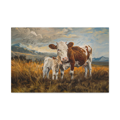 Holstein "Rosie and Pearl" Friesian Cow Canvas 1.25"