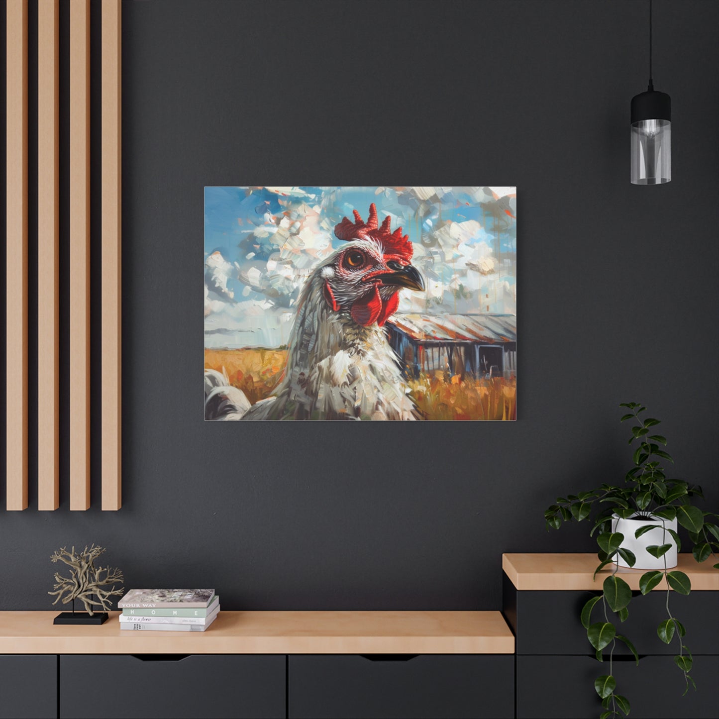 Leghorn "Cloud" Chicken Canvas 1.25"