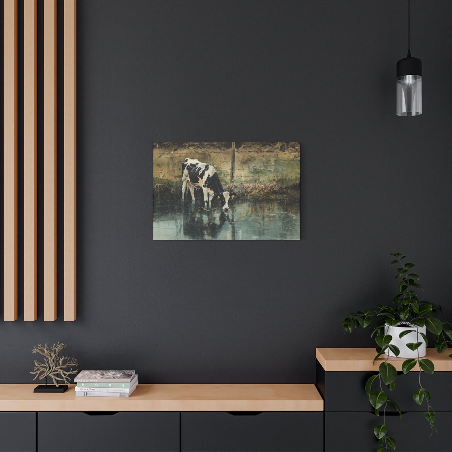 Holstein "River" Friesian Cow Canvas 1.25"