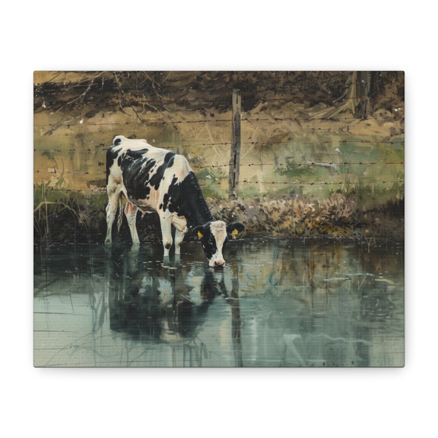 Holstein "River" Friesian Cow Canvas 1.25"