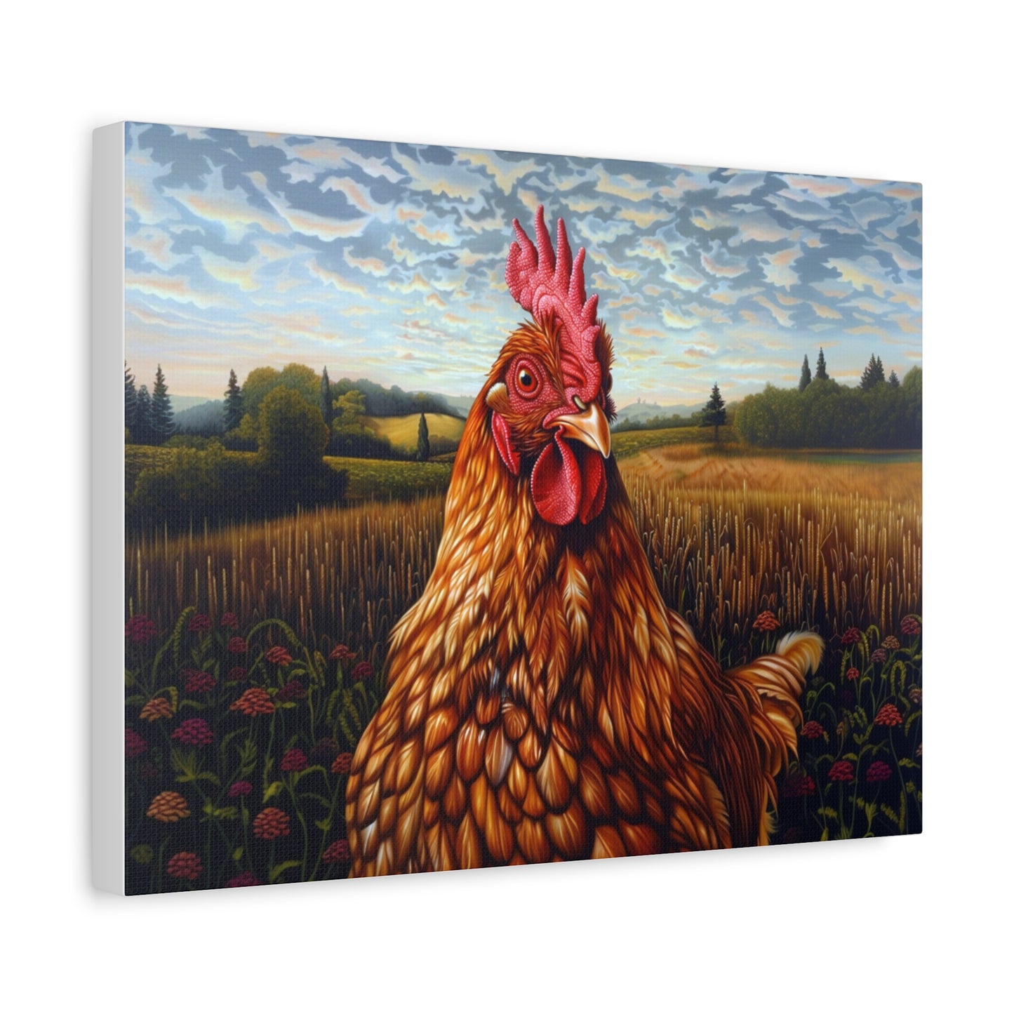 Rhode Island Red "Sunny" Chicken Canvas 1.25"