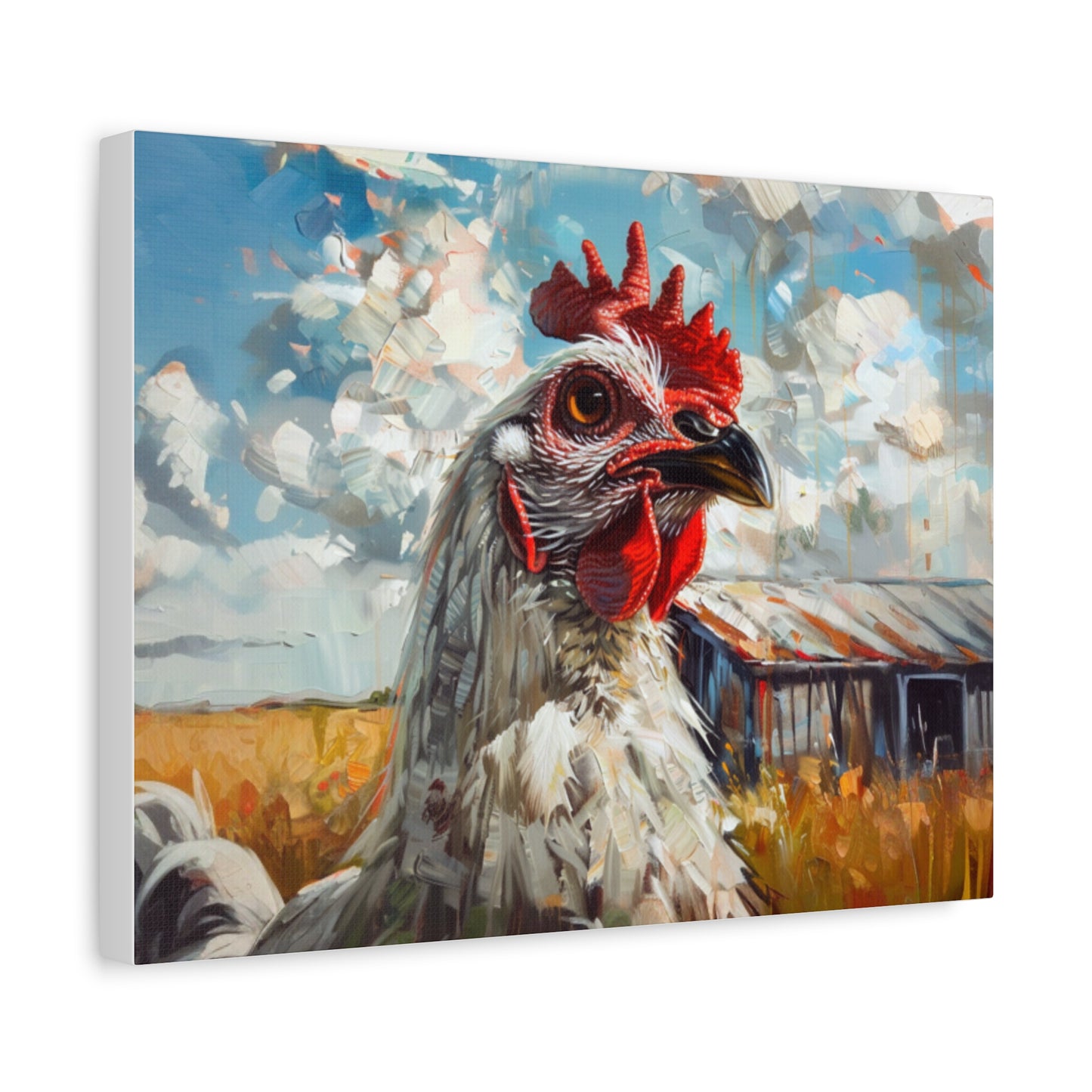 Leghorn "Cloud" Chicken Canvas 1.25"