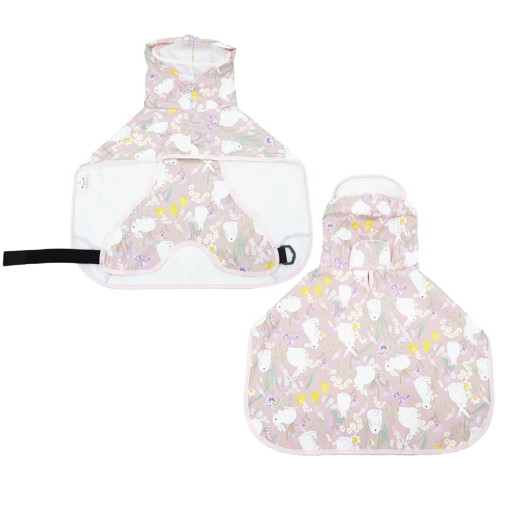Transparent Dog Raincoat Brim Poncho Bellyband Waterproof Protection