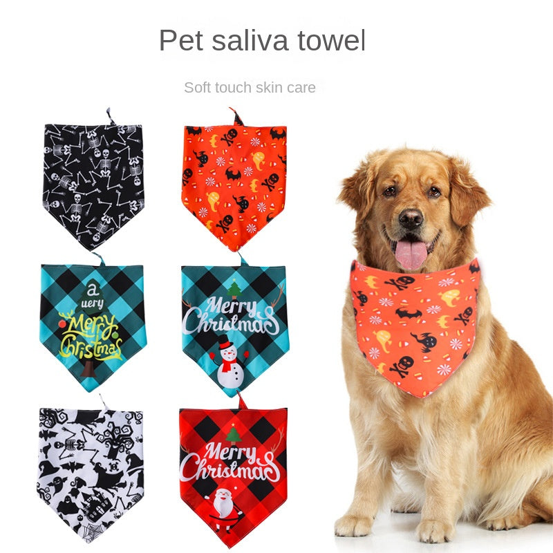 Pet Bandana Triangle Scarf Holiday Christmas Halloween Thanksgiving
