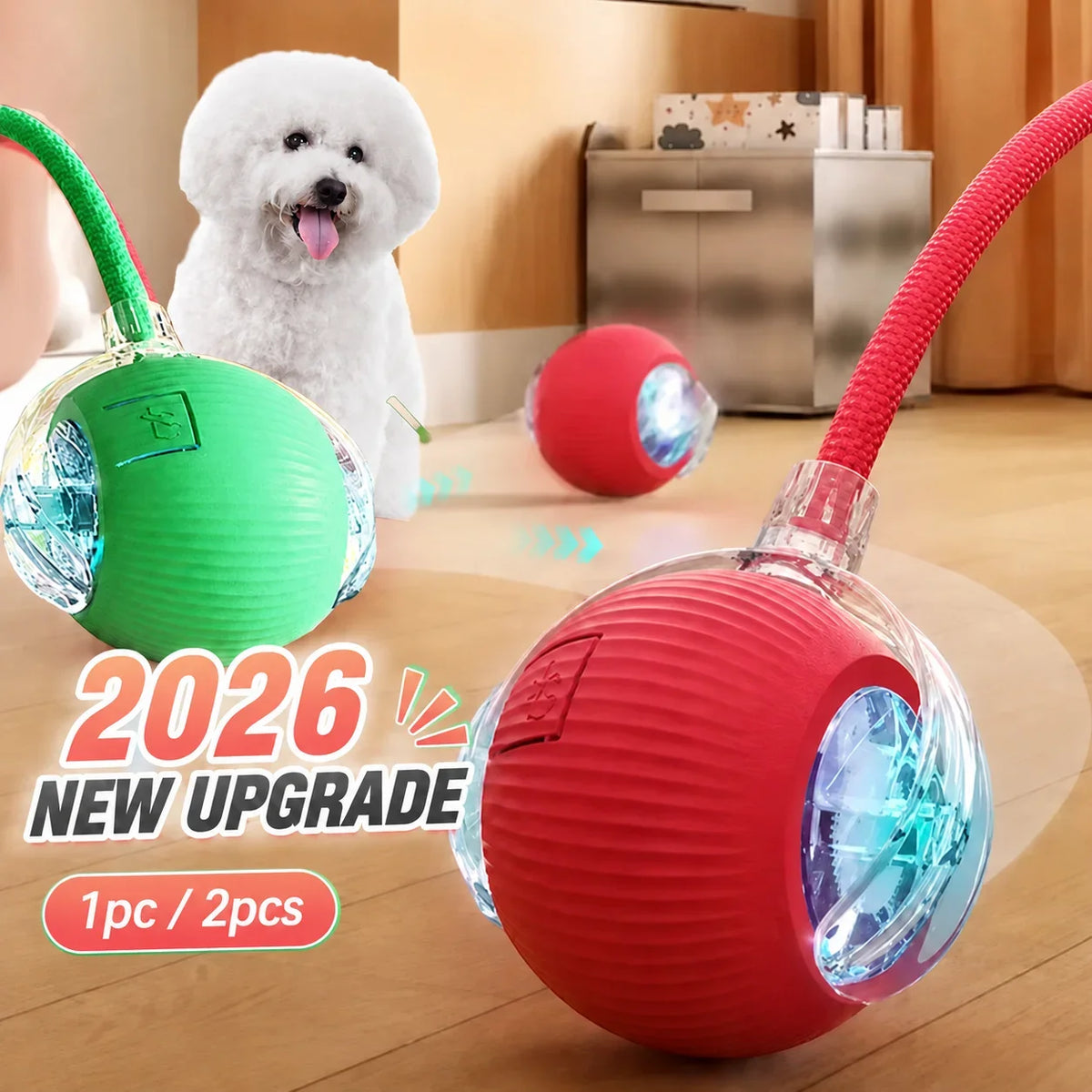 Rechargeable Automatic Rolling Interactive Dog Ball Toy