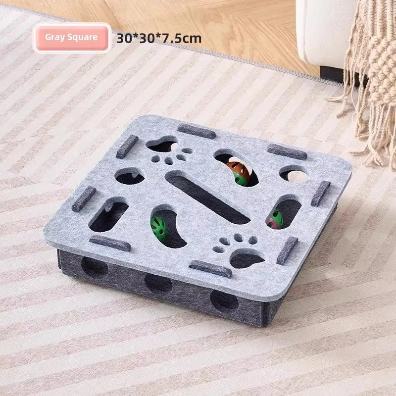 Cat Puzzle Box Felt Ball Interactive Indoor Exercise Toy