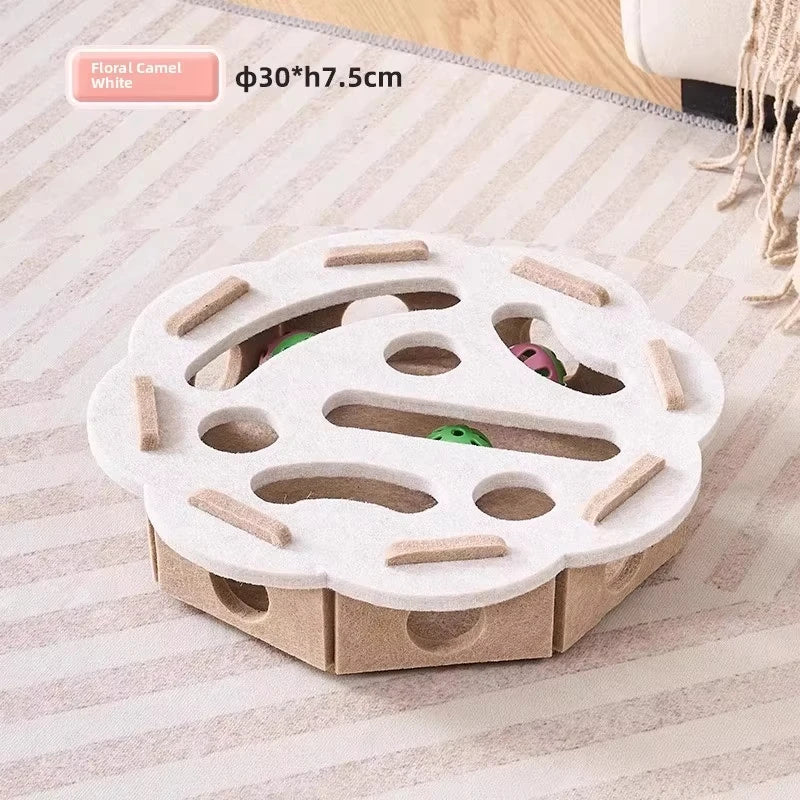 Cat Puzzle Box Felt Ball Interactive Indoor Exercise Toy