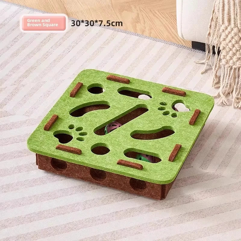 Cat Puzzle Box Felt Ball Interactive Indoor Exercise Toy