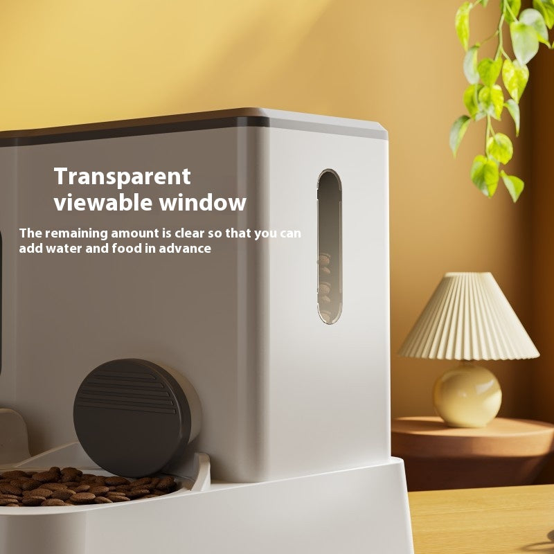 Automatic Cat Feeder Water Dispenser Integrated Double Bowl