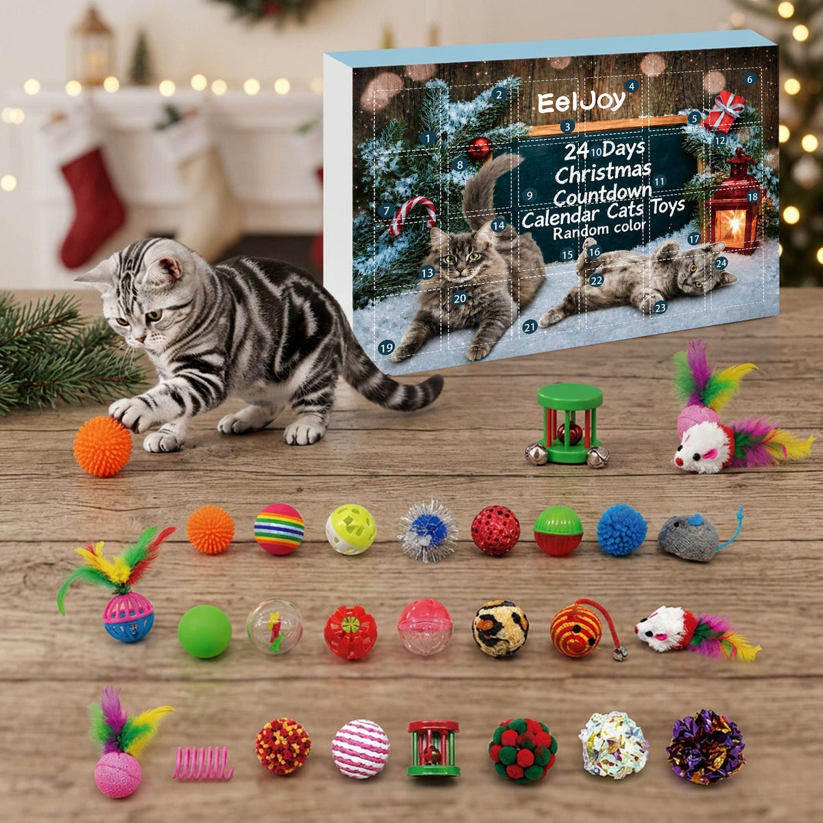 24 Day Christmas Advent Calendar Cat Toy