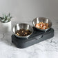 Stainless Steel Cat Dog Food Water Bowl With Stand