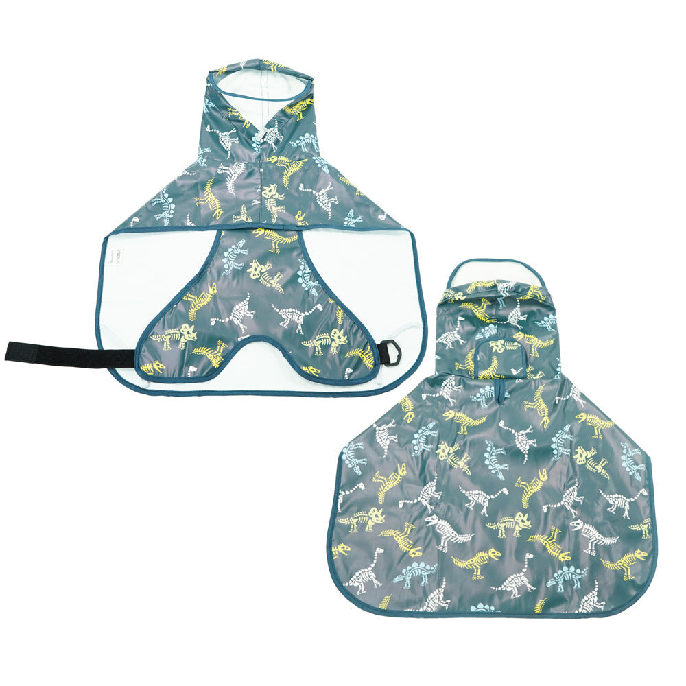 Transparent Dog Raincoat Brim Poncho Bellyband Waterproof Protection