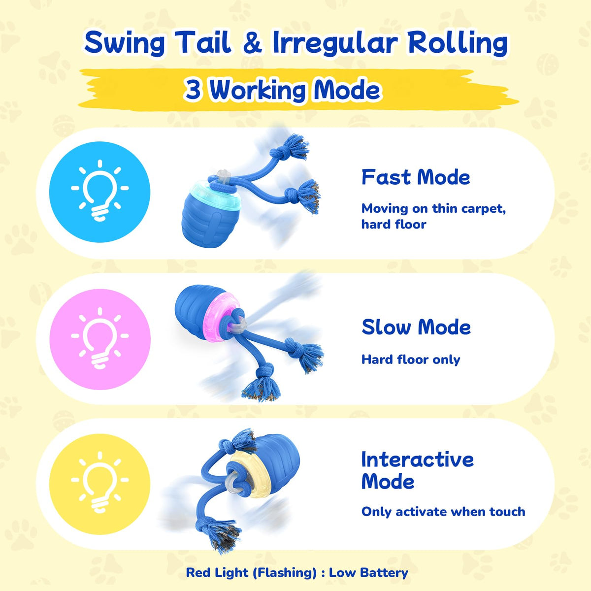 Automatic Rolling Interactive Dog Ball Toy With Rope